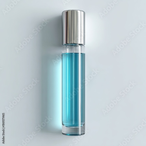 Wallpaper Mural Blue liquid inside clear bottle with a silver cap Torontodigital.ca