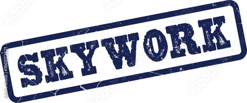 This official SKYWORK message is imprinted with a vintage style blue grungy effect