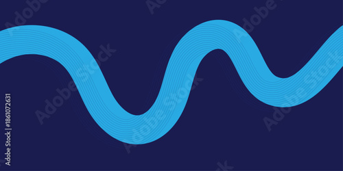 Abstract dark blue background with cyan flowing wave lines, featuring a modern technology aesthetic for professional corporate banners and digital presentation backdrops.