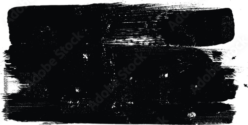 Splatter Paint Texture . Distress Grunge background . Scratch, Grain, Noise rectangle stamp . Black Spray Blot of Ink.Place illustration Over any Object to Create Grungy Effect .abstract vector.

