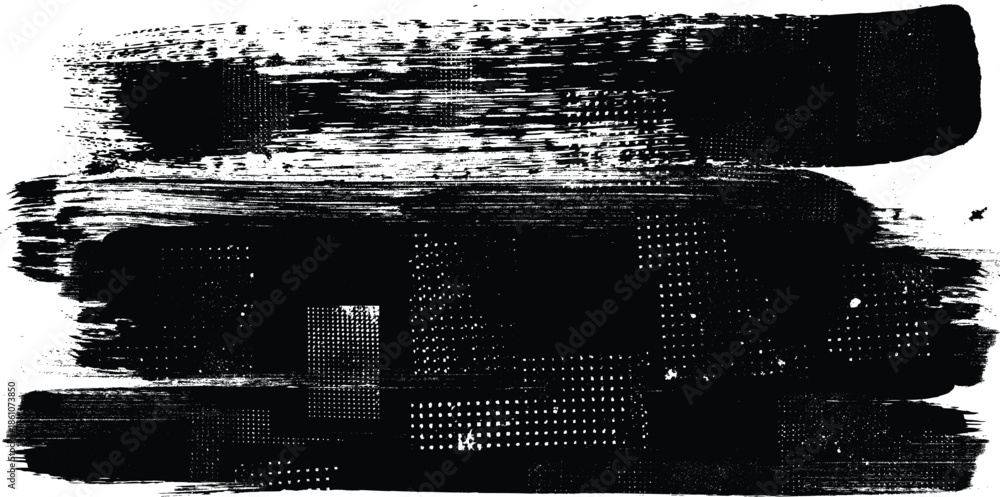 Fototapeta premium Splatter Paint Texture . Distress Grunge background . Scratch, Grain, Noise rectangle stamp . Black Spray Blot of Ink.Place illustration Over any Object to Create Grungy Effect .abstract vector. 