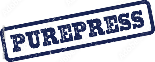 Blue Purepress Textured Rubber Stamp for Media Publication and Communication Industry News