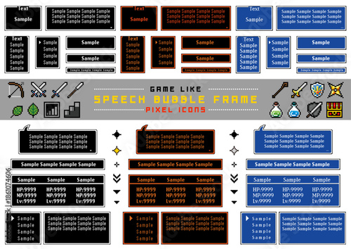 Game Like Speech Bubble & Pixel icons 7	