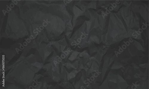Abstract dark gray crumpled paper texture background providing a moody and textured surface for overlay elements