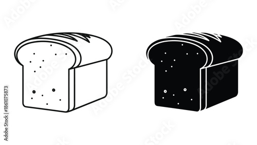 Black and white loaf of bread illustration