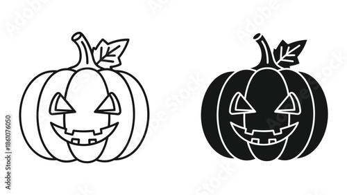 Halloween pumpkin illustration set