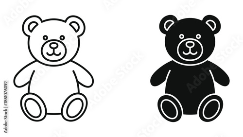Cute teddy bear silhouette vector illustration