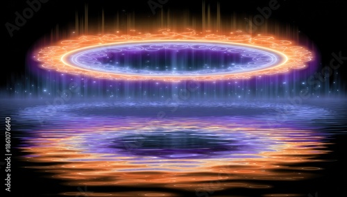 Wallpaper Mural Luminous, surreal circle reflected in water Torontodigital.ca