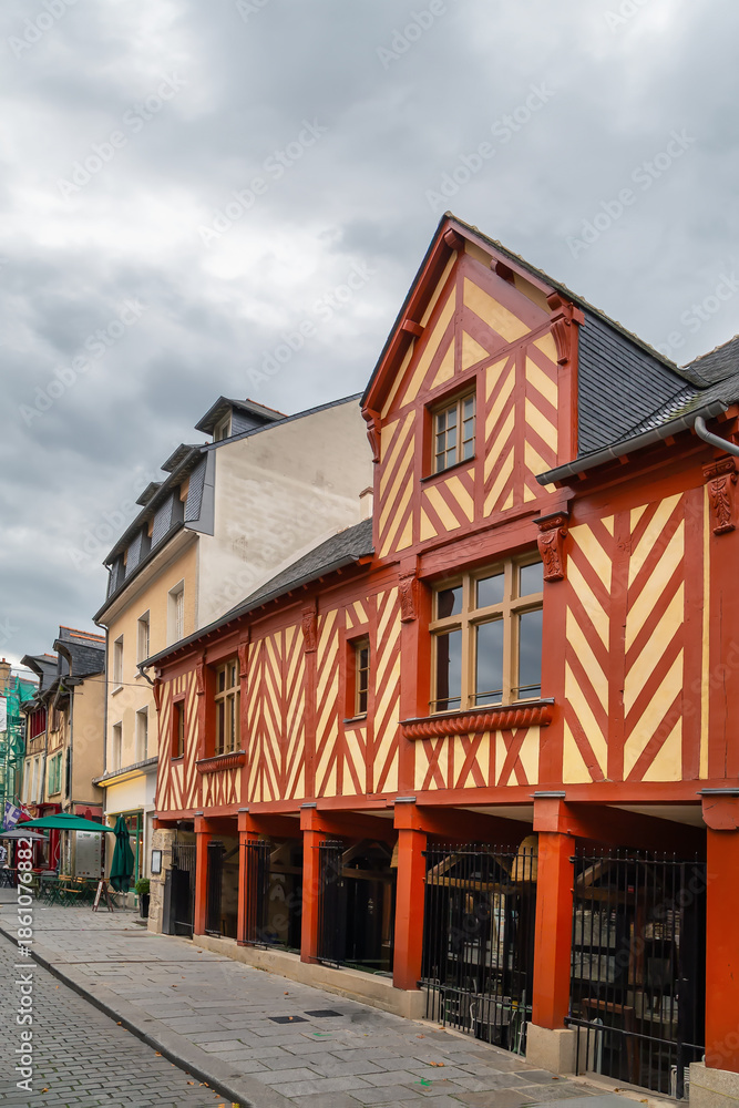 Obraz premium Street in Rennes downtown, France
