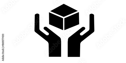 Hands carefully holding a cube with care and precision