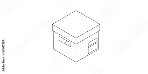 Simple isometric cube with windows and modern architectural design