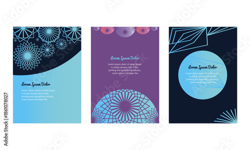 Minimalist cover design. Geometric voronoi background with circle and gradient colour. For proposal cover, presentation, technology theme, brochure, or any printing business purpose