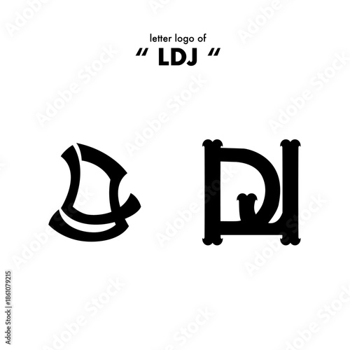 Letter logo of LDJ with two style option 