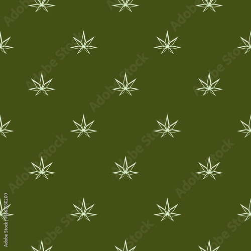 Cannabis leaf seamless pattern isolated on color  background