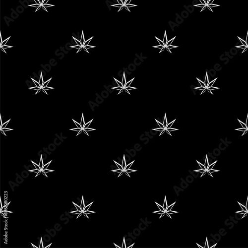 Wallpaper Mural Cannabis leaf seamless pattern isolated on black background Torontodigital.ca