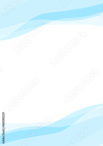 シンプルなウェーブ背景フレーム パステル水色	
A4縦型