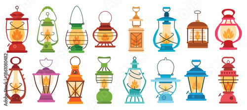 Set of lantern vector 