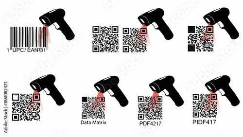 Barcode Scanner Reading Various QR Codes and Barcode.
