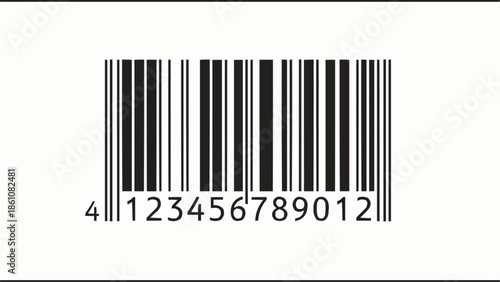 Barcode with numbers for product identification and scanning.