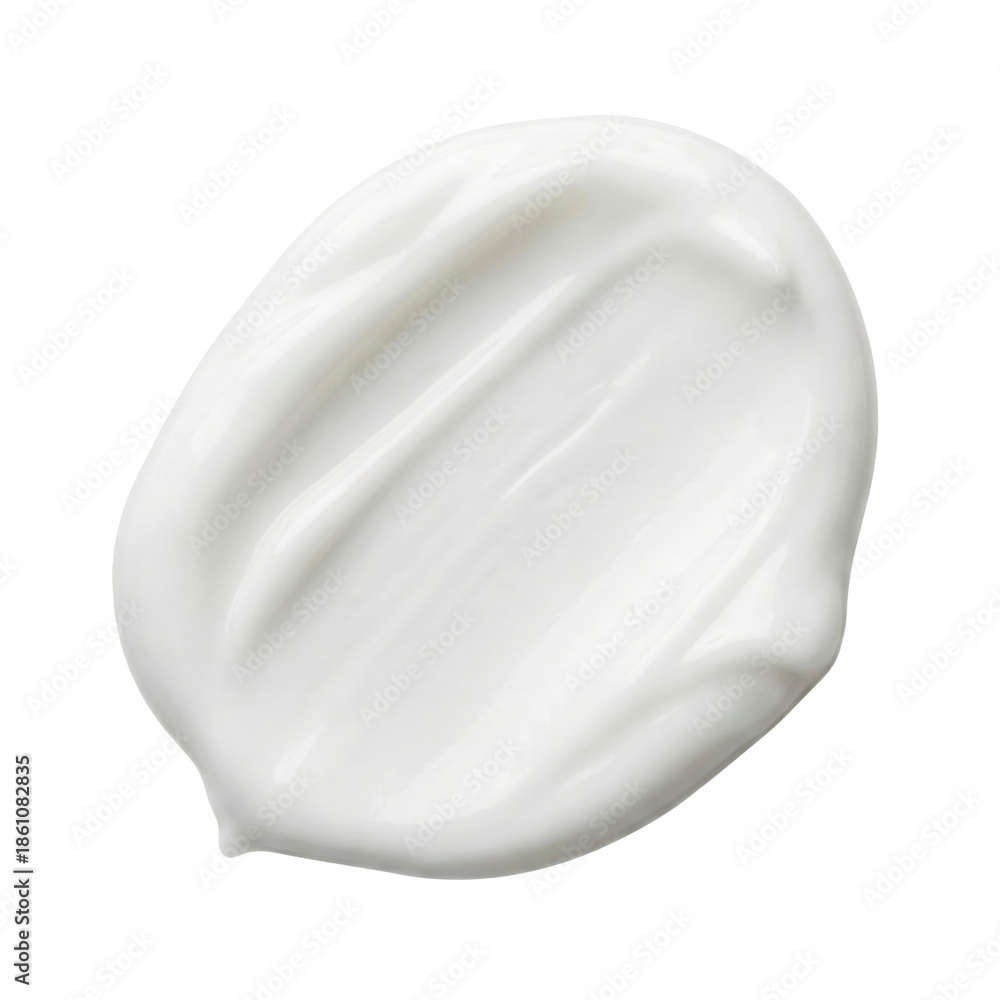 Fototapeta premium Creamy white cosmetic lotion smear or skin cream stroke