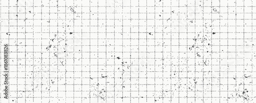 Black dotted textured background, noisy gritty dots halftone effect overlay, vector vintage illustration. Trendy monochrome banner in grunge style, checkered paper sheet.