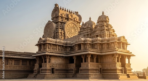 Ornate Hindu Temple Architecture India Landmark.