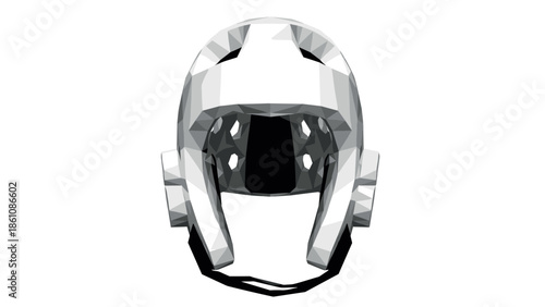 Geometric low poly white american football helmet design