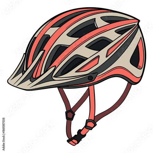 Cycling helmet a detailed realistic colorful vector.