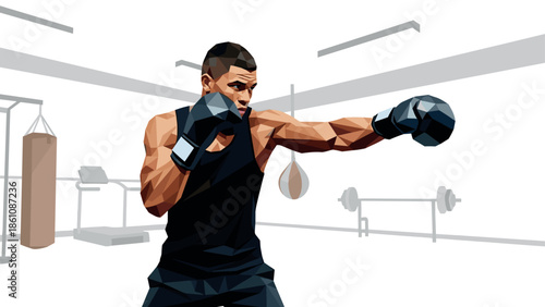 Geometric boxer training in modern gym setting