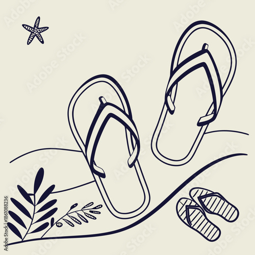 Relaxing beach flip flops