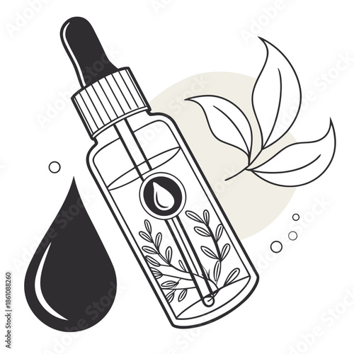 Essential oil dropper bottle