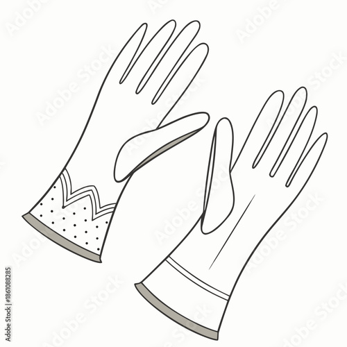 Elegant white gloves with detailed cuffs