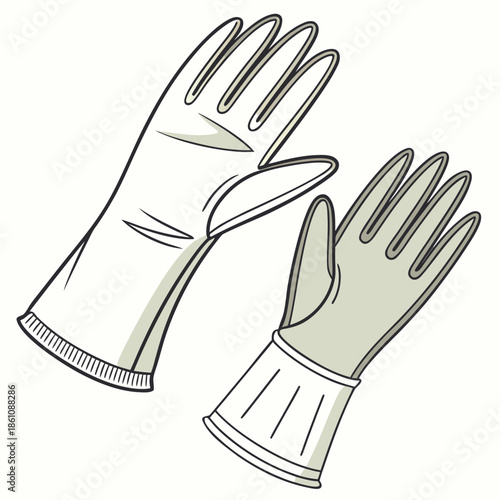 Pair of white leather work gloves