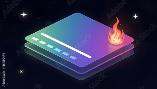 Wallpaper Mural Colorful Digital Interface Icon with Gradient Effect and Flame Symbolizing Innovation and Technology Torontodigital.ca