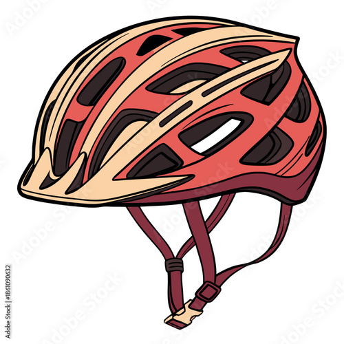 Cycling helmet a detailed realistic colorful vector.