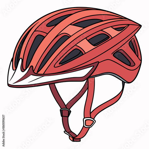 Cycling helmet a detailed realistic colorful vector.