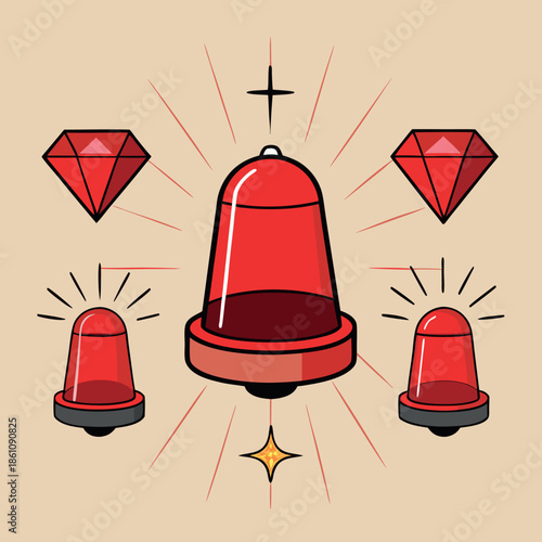 A red flasher with distinct styles 