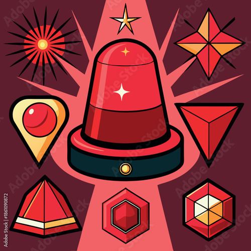 A red flasher with distinct styles 