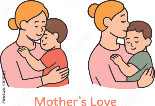 A mother tenderly embracing her child in a warm and intimate moment of love and affection