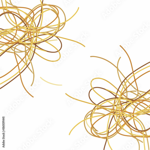 A digital illustration of tangled spaghetti on a white background. Perfect for food blogs, recipe websites, and culinary marketing materials.