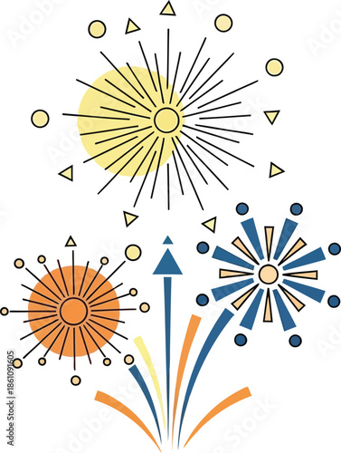 vector illustration of a fireworks