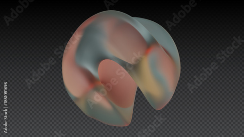 Wallpaper Mural Frosted Glass Disc with Orange and Turquoise Gradient Blur Torontodigital.ca