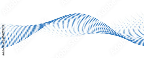 dotted wave line pattern light blue halftone undulate net 