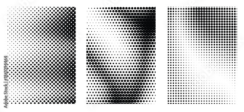  grunge halftone gradient background set black grit sand