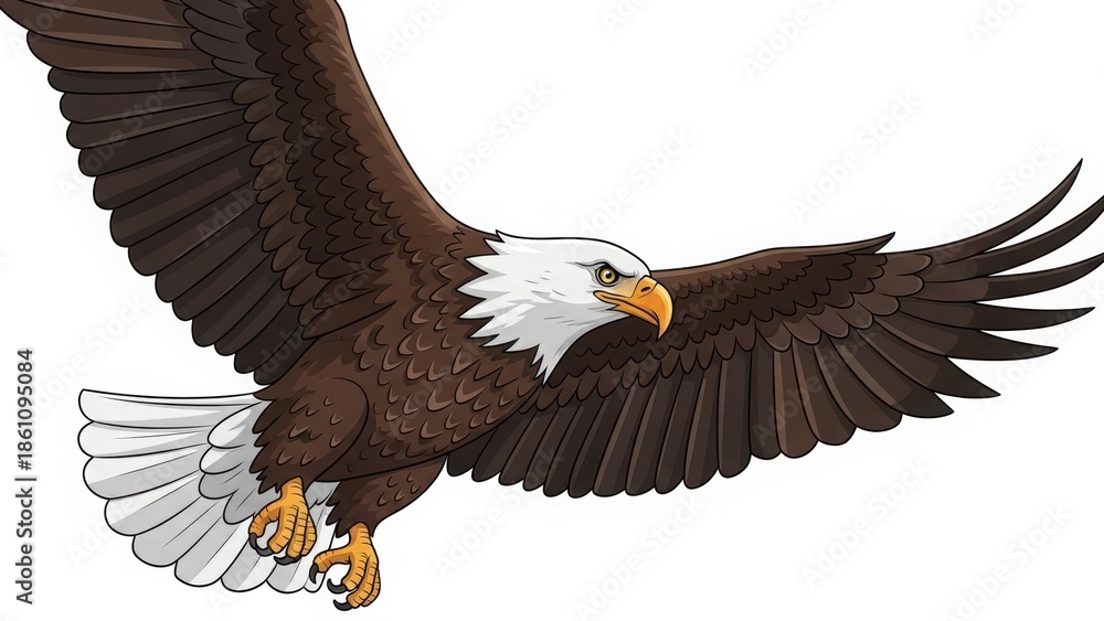 Obraz premium Majestic bald eagle soaring through the sky