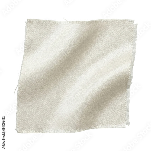 Konstfotografi White silk fabric swatch isolated on transparent background