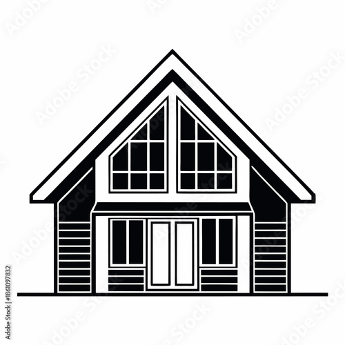 Minimalist home icon silhouette flat vector style. 