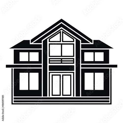 Minimalist home icon silhouette flat vector style. 
