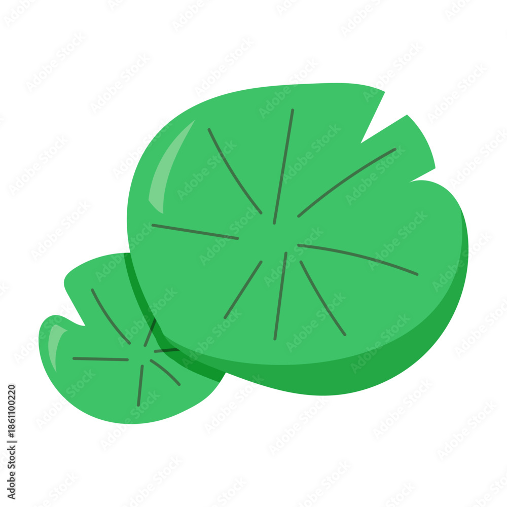 Obraz premium Cartoonish Green Lily Pad 