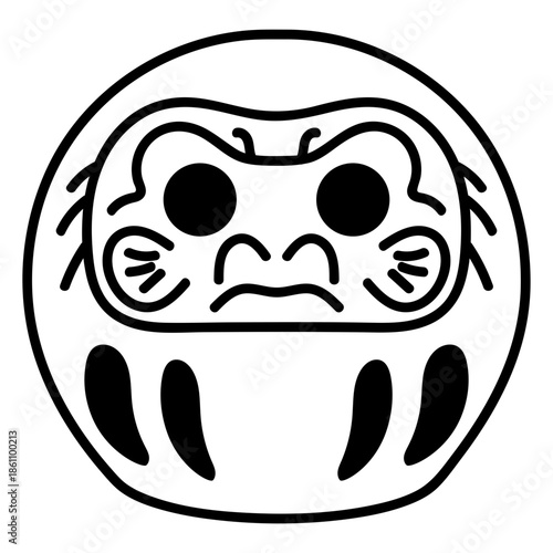 Daruma traditional japan doll with angry face
